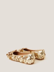 Monsoon Gold Sequin Ballet Flats - Image 2 of 3