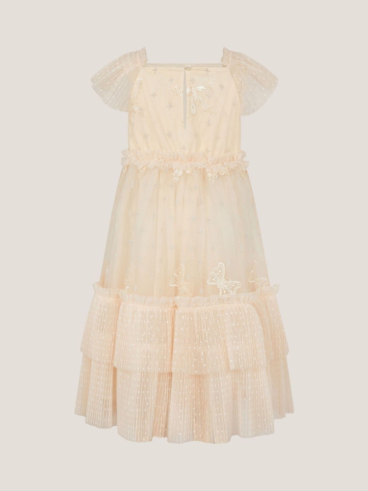 Monsoon Cream Anina Butterfly Ruffle Party Dress - Image 2 of 3