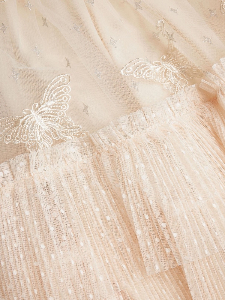 Monsoon Cream Anina Butterfly Ruffle Party Dress - Image 3 of 3