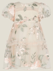 Monsoon White Baby Azalea Puff Sleeve Embroidered Dress - Image 1 of 3