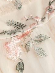Monsoon White Baby Azalea Puff Sleeve Embroidered Dress - Image 3 of 3