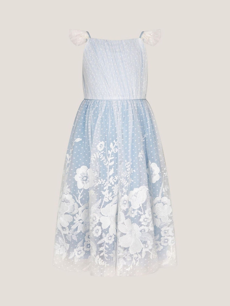 Monsoon Blue Abigail Floral Embroidered Dress - Image 1 of 4