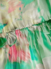 Monsoon Green Blurry Floral Organza Ruffle Dress - Image 3 of 3