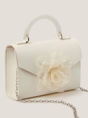 Monsoon Natural Organza Flower Glitter Bag - Image 3 of 4
