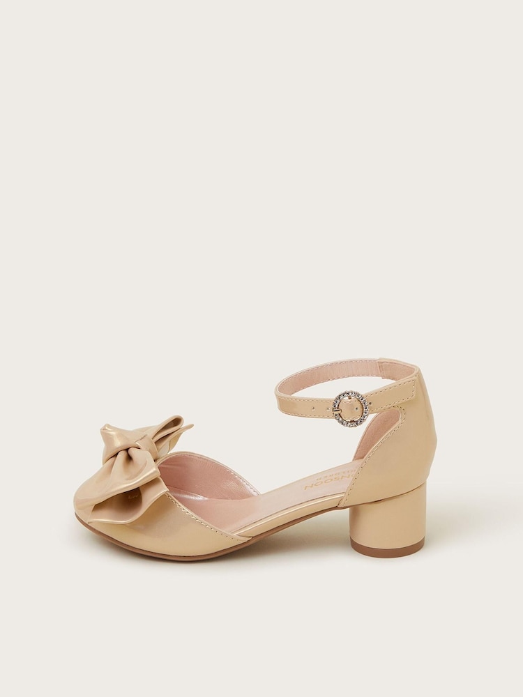 Monsoon Gold Patent Bow Two-Part Heels - Image 1 of 3