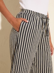 Friends Like These Navy Stripe Crinkle Jersey Wide Leg Trousers - Image 2 of 5
