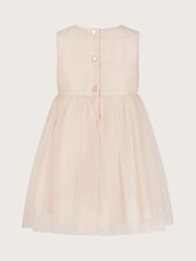 Monsoon Gold Baby Darcie 3D Flower Glitter Tulle Dress - Image 2 of 3
