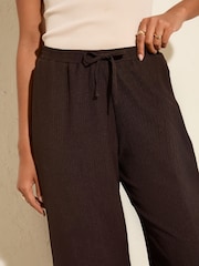 Friends Like These Brown Crinkle Jersey Wide Leg Trousers - Image 2 of 4