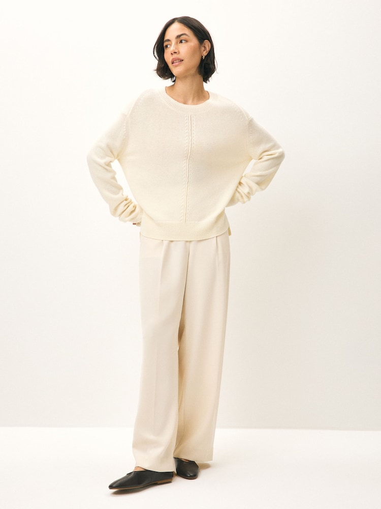 Emme Marella Cennare Knitted Crew Neck White Jumper - Image 3 of 3