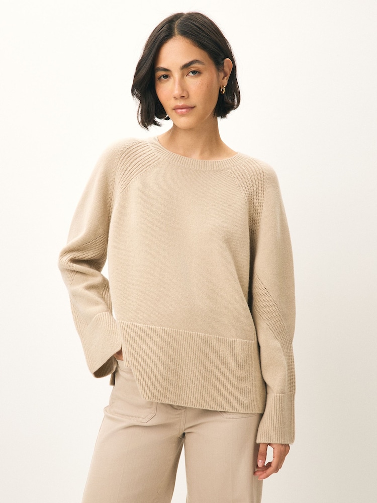 Emme Marella Cream Alaska Knitted Crew Neck Jumper - Image 1 of 5