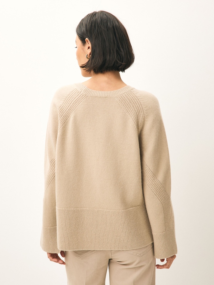 Emme Marella Cream Alaska Knitted Crew Neck Jumper - Image 2 of 5
