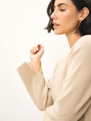 Emme Marella Cream Alaska Knitted Crew Neck Jumper - Image 4 of 5