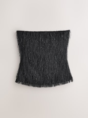 Black Tinsel Fringe Bandeau Boobtube Top - Image 5 of 7