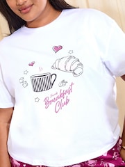 Friends Like These Burgundy Red Curve Breakfast Club Nightwear Set - Image 2 of 4