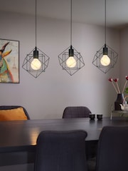 Eglo Black Straiton Steel Modern Geometric 3 Light Pendant - Image 1 of 5