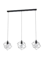 Eglo Black Straiton Steel Modern Geometric 3 Light Pendant - Image 2 of 5