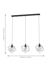 Eglo Black Straiton Steel Modern Geometric 3 Light Pendant - Image 4 of 5