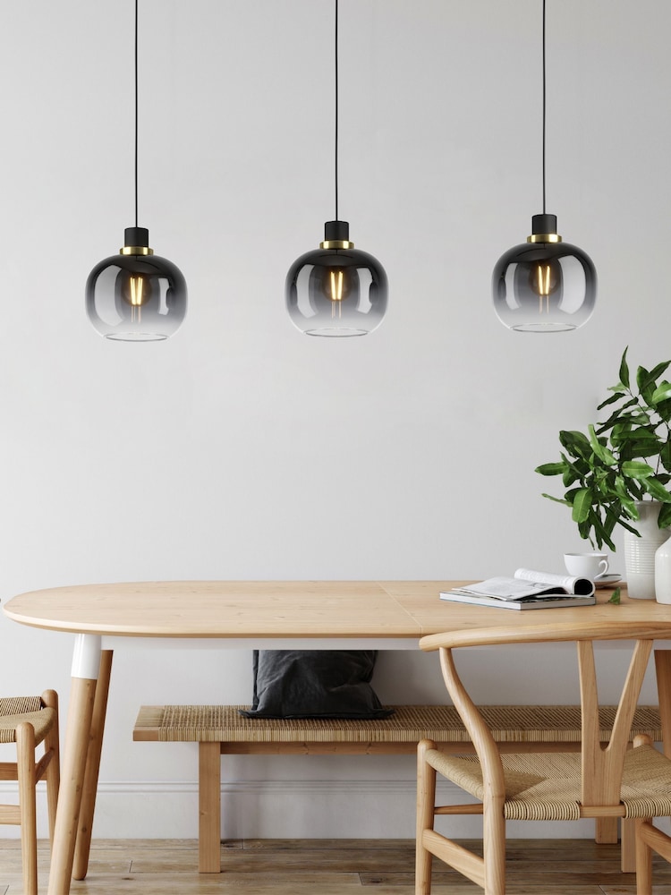 Eglo Black Brass OILELLA Linear Glass Pendant Light - Image 1 of 4