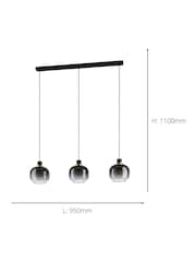 Eglo Black Brass OILELLA Linear Glass Pendant Light - Image 4 of 4