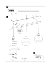Eglo Black Brass OILELLA Linear Glass Pendant Light - Image 5 of 5