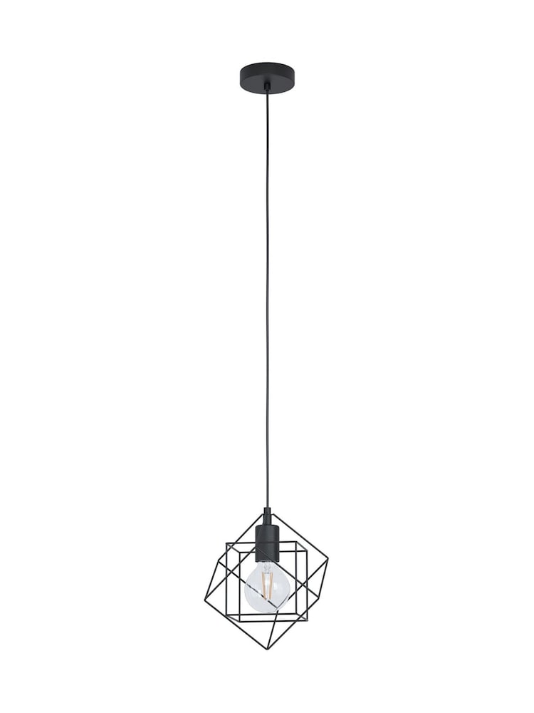 Eglo Black Straiton Steel Modern Geometric Pendant Light - Image 2 of 5
