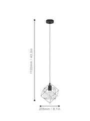 Eglo Black Straiton Steel Modern Geometric Pendant Light - Image 4 of 5