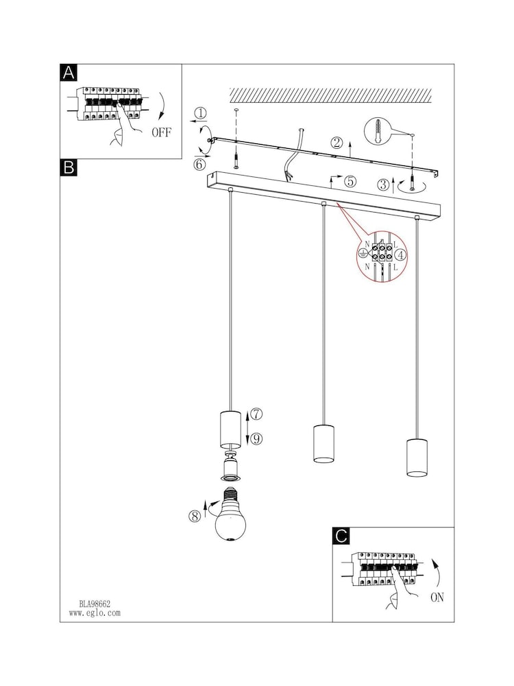 Eglo Black POZUETA Linear Pendant Light - Image 5 of 5