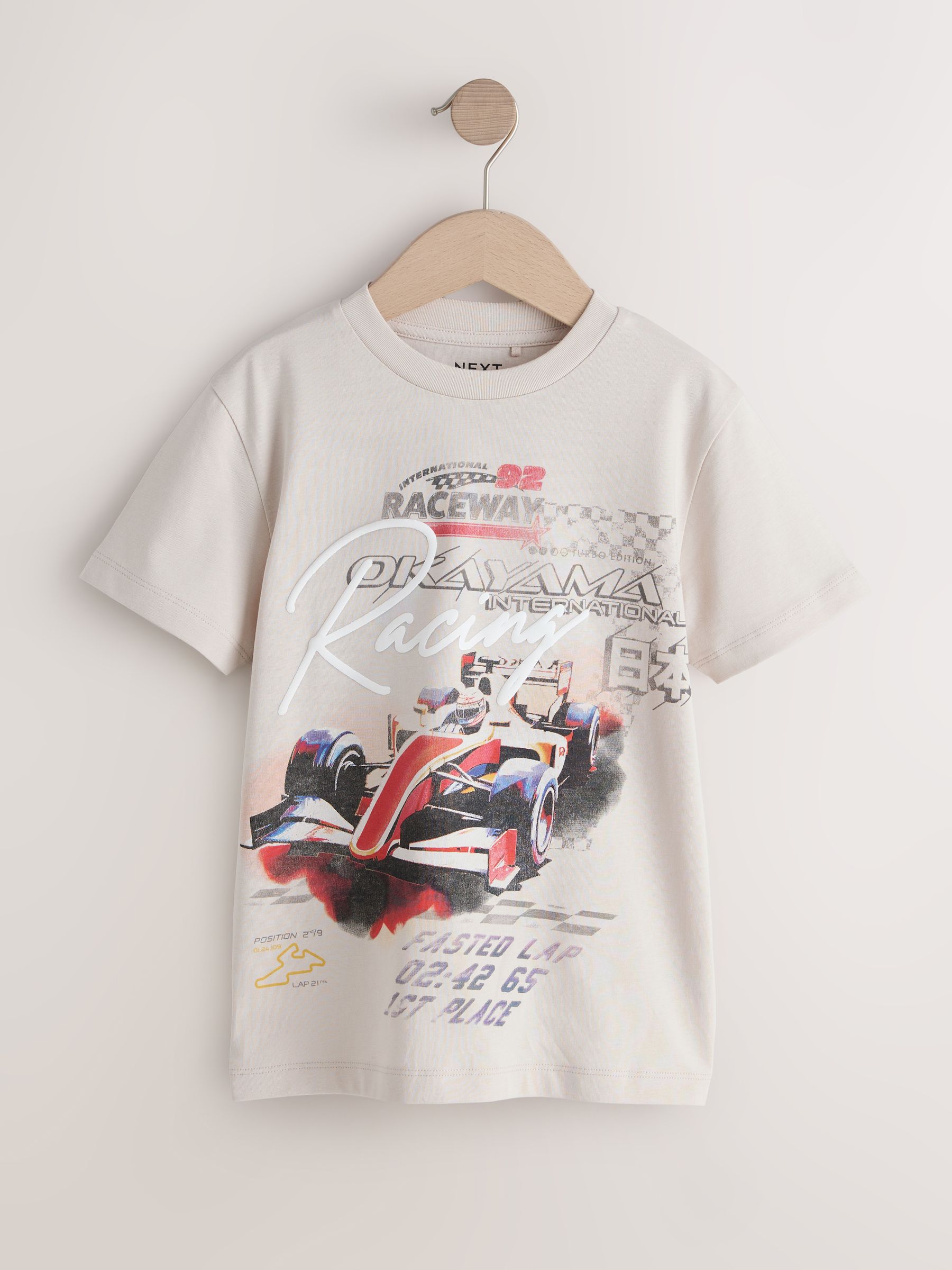 Buy Stone Racing Car Regular Fit Short Sleeve Graphic Print T