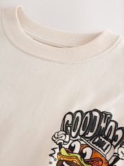 צבע אבן עם קומיקס המבורגר - חולצת טי עם כיתוב שרוולים קצרים גזרה רפויה (גיל 3 עד 16) - תמונה 6 מתוך 7