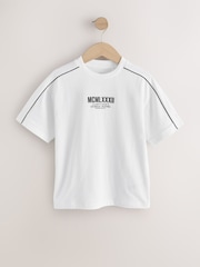 White/Black Relaxed Fit Short Sleeve T-Shirt (3-16yrs) - Image 1 of 4