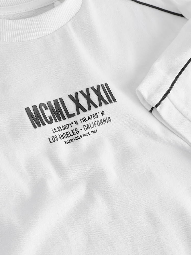 White/Black Relaxed Fit Short Sleeve T-Shirt (3-16yrs) - Image 4 of 4 White/Black Relaxed Fit Short Sleeve T-Shirt (3-16yrs) - Image 4 of 4