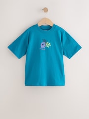 Green Graffiti Skull Relaxed Fit Short Sleeve Graphic T-Shirt (3-16yrs) - Image 1 of 5