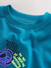 Green Graffiti Skull Relaxed Fit Short Sleeve Graphic T-Shirt (3-16yrs) - Image 3 of 5