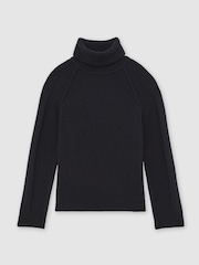 Reiss Navy Gosforth 13-14 yrs Wool-Cashmere Roll-Neck Jumper - Image 1 of 4