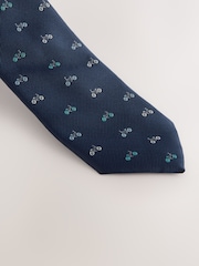 Navy Slim Pattern Tie - Image 2 of 3