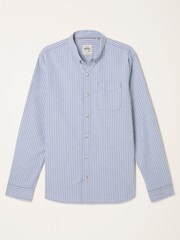 FatFace Blue Long Sleeve Oxford Stripe Shirt - Image 6 of 6