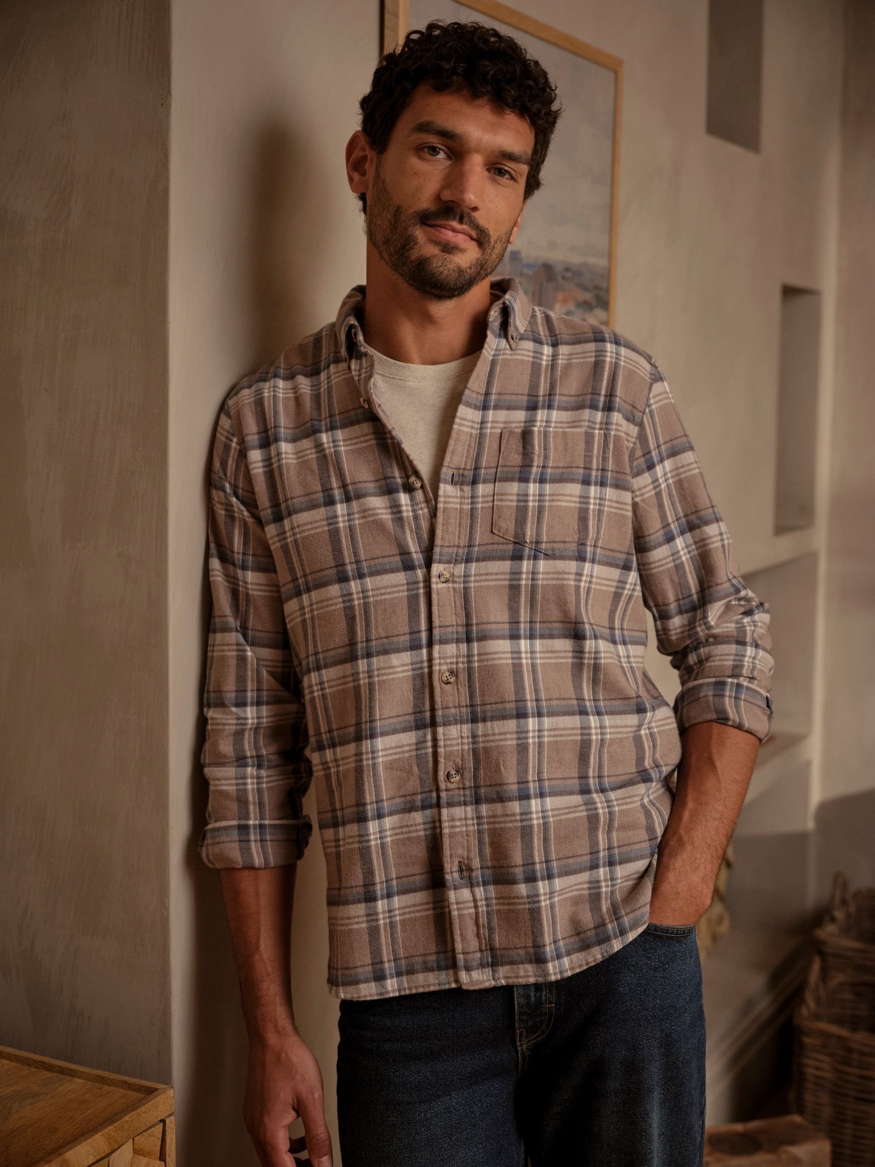 Buy FatFace Oaklyn Dark Natural Long Sleeve Check Shirt from Next USA