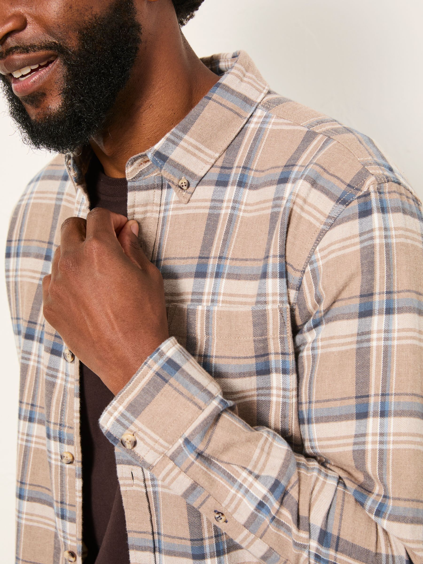 Buy FatFace Oaklyn Dark Natural Long Sleeve Check Shirt from Next USA
