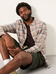 FatFace Oaklyn Dark Natural Long Sleeve Check Shirt - Image 5 of 6