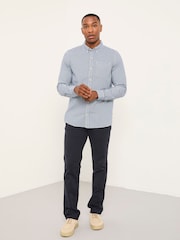 FatFace Navy Long Sleeve Oxford Gingham Shirt - Image 3 of 6
