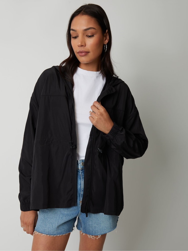 Threadbare Black Chrome Packaway Rain Mac - Image 1 of 4
