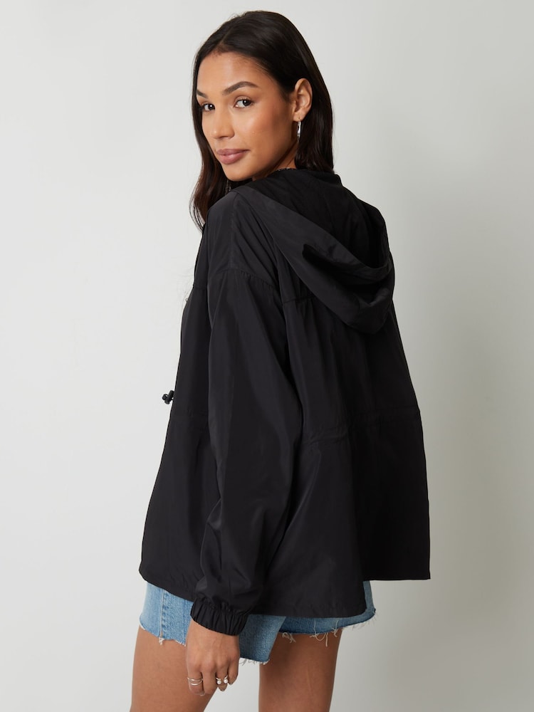 Threadbare Black Chrome Packaway Rain Mac - Image 2 of 4