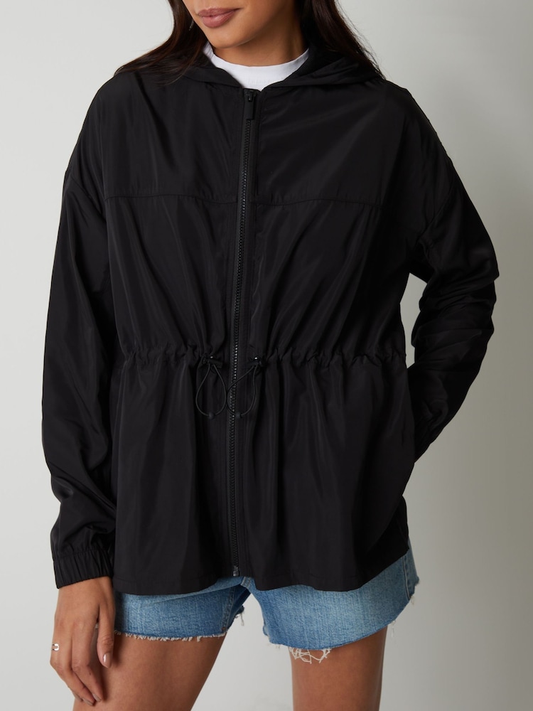 Threadbare Black Chrome Packaway Rain Mac - Image 4 of 4