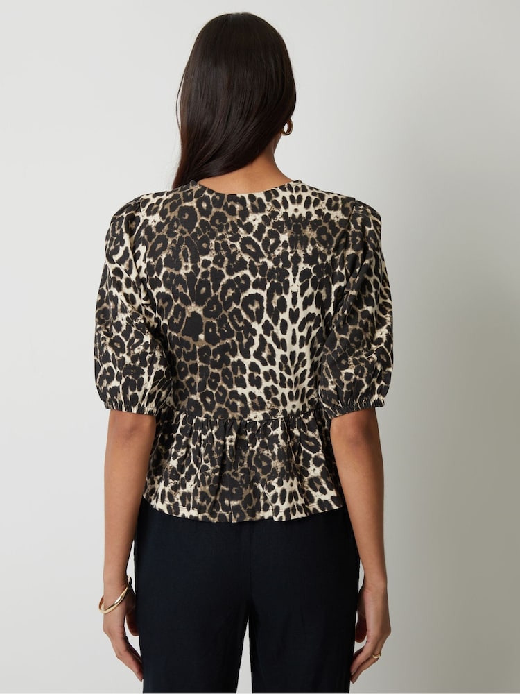 Threadbare Animal Tie Front Smock 100% Cotton Blouse - Image 5 of 5