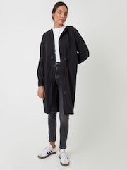 Threadbare Black Long Packaway Rain Mac - Image 1 of 4