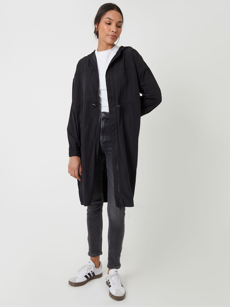 Threadbare Black Long Packaway Rain Mac - Image 1 of 4