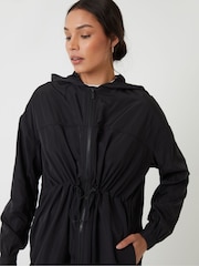 Threadbare Black Long Packaway Rain Mac - Image 4 of 4