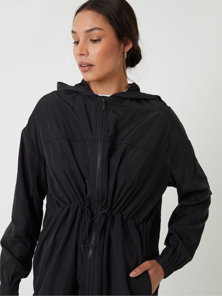 Threadbare Black Long Packaway Rain Mac - Image 4 of 4