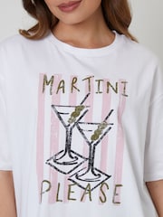 Threadbare Boyfriend Fit 'Martini Please' Graphic Print T-Shirt - Imagem 2 de 5