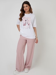 Threadbare White Boyfriend Fit 'Pasta Lover' Graphic Print 100% Cotton T-Shirt - Image 3 of 4